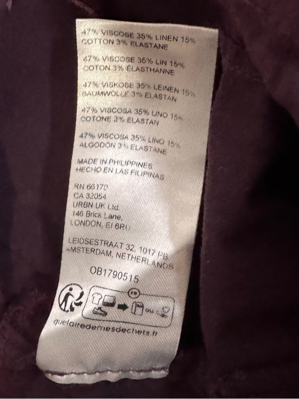 Maeve Anthropologie Plum Linen Blend Wrap Jumpsuit Size 8 Short Sleeve Tie Waist - Picture 7 of 8